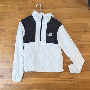 The North Face White and Black Half-Zip Windbreaker Anorak